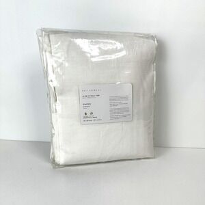 Pottery Barn 3 In 1 Pole Top Emery Cotton Lined Curtain White 50X84 NWT